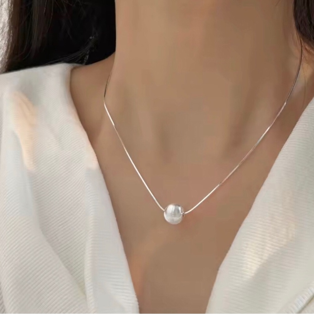 Minimalist Sterling Silver Orb Necklace